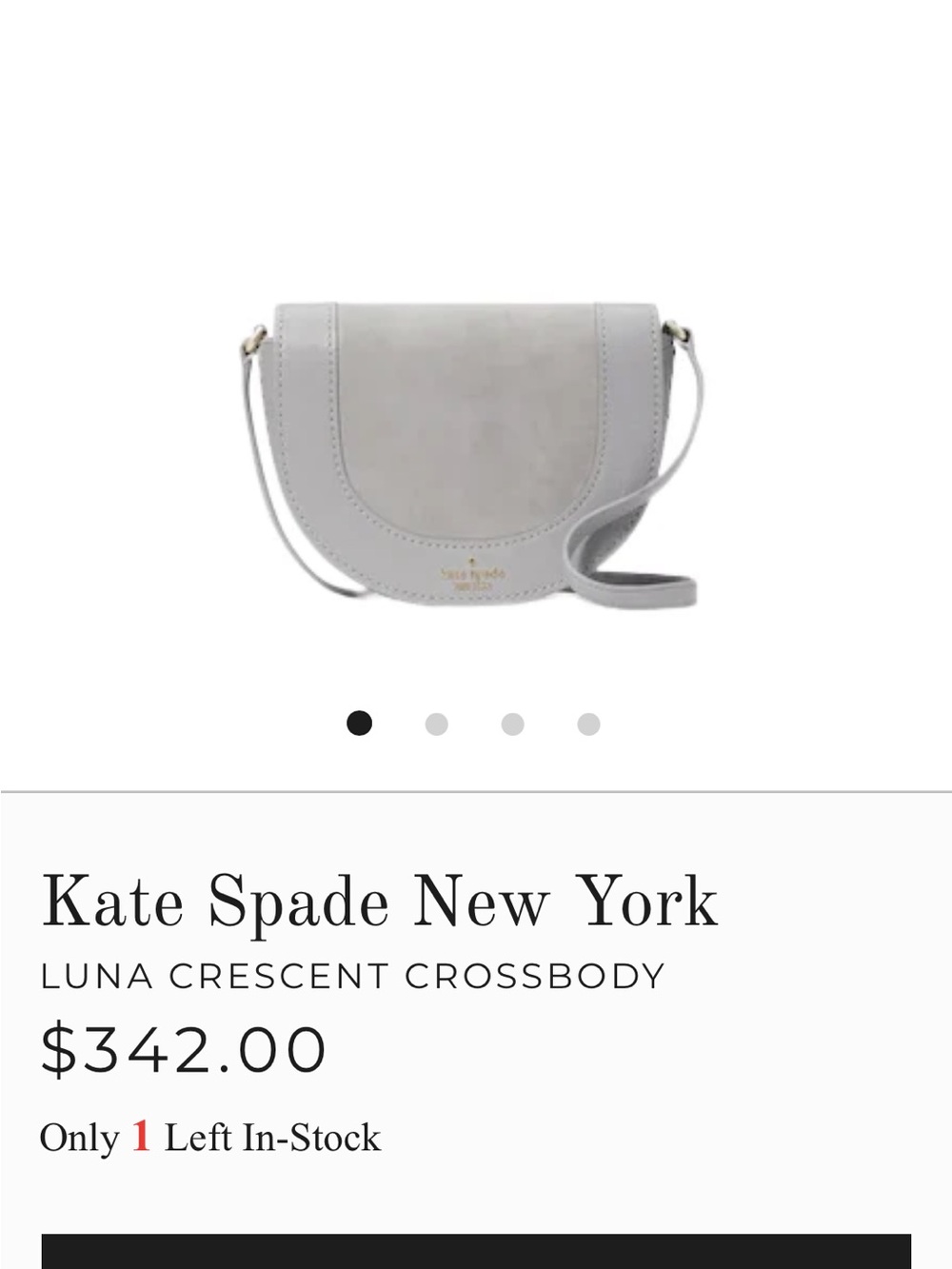 NWT Kate Spade ♠️ New York Luna Crescent Silhouette Leather/Suede crossbody $379 - Picture 13 of 14
